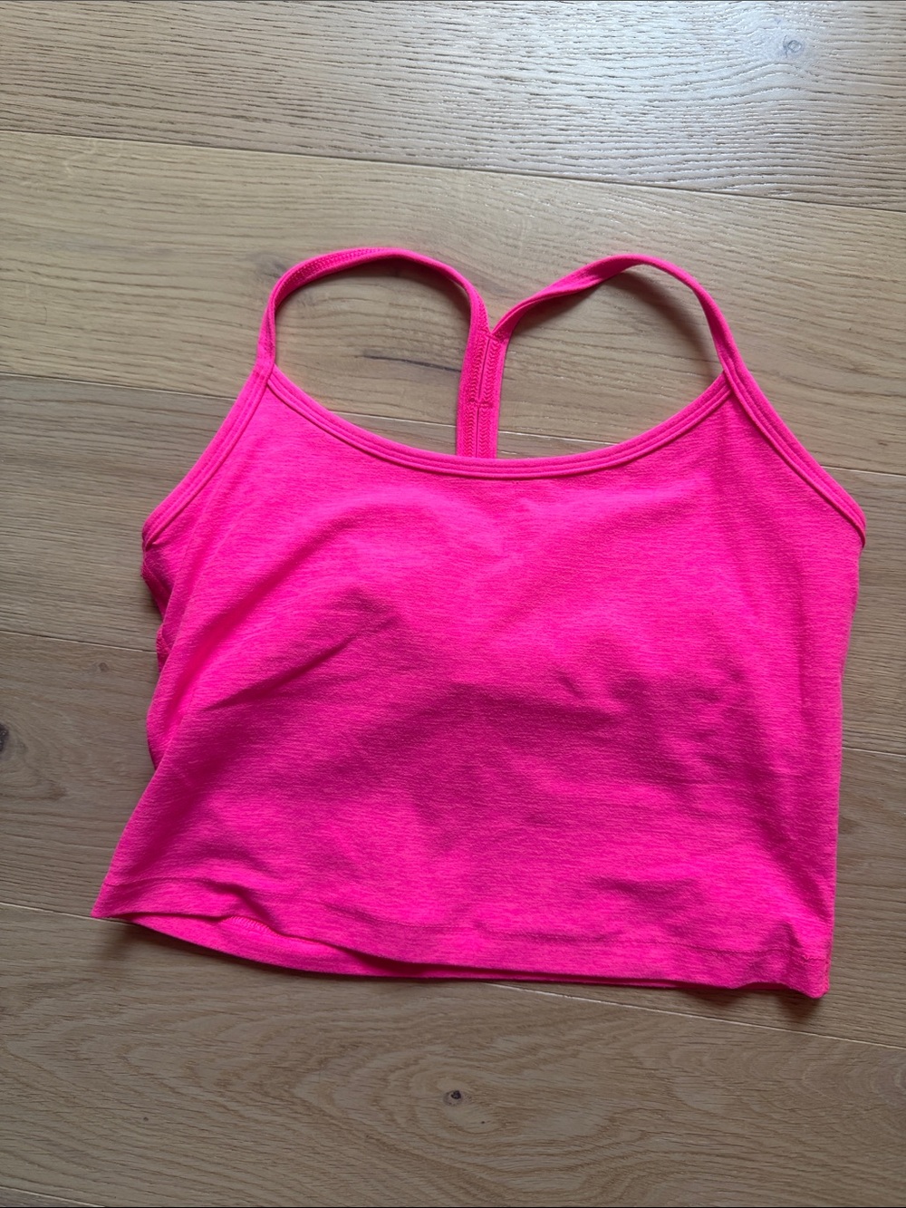 Beyond Yoga Neon Pink Cropped Racerback Tank
